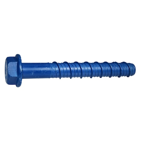 Torquemaster Masonry Screw, 5/8" Dia., Hex, 5 in L, Steel Blue Ruspert, 10 PK 53256